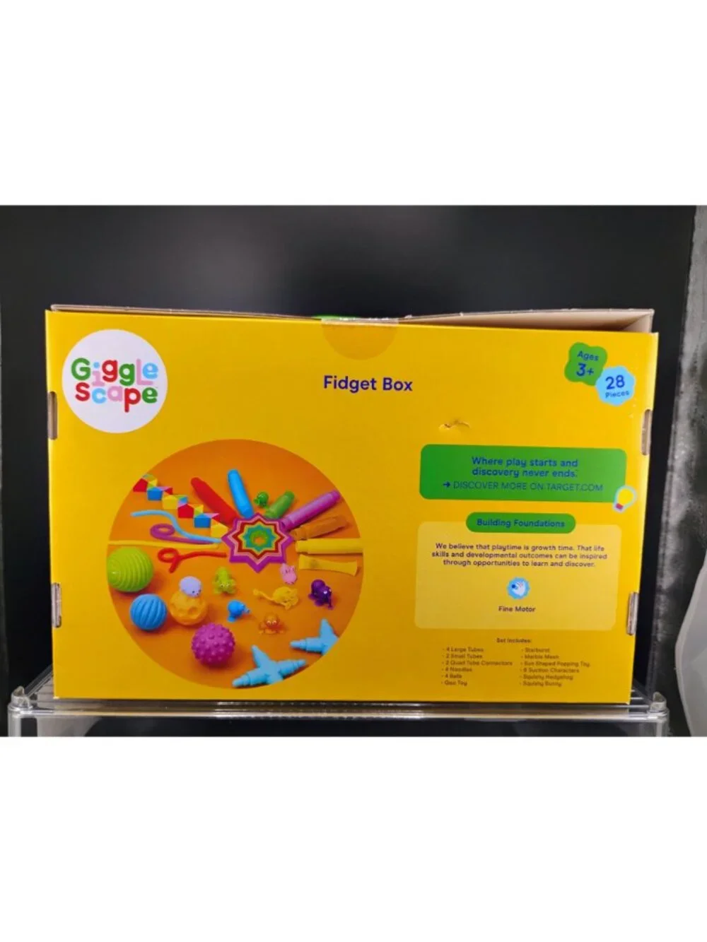 Giggle Scape Fidget Box 28-Piece Fine Motor Sensory Toy Set Ages 3+